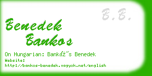 benedek bankos business card